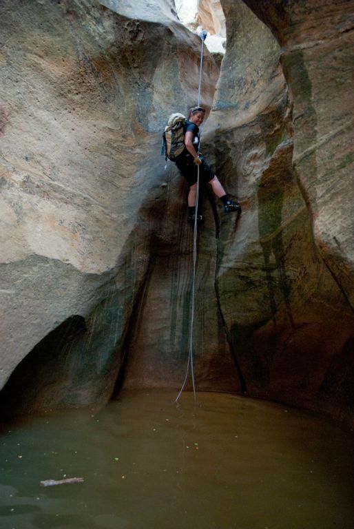 Cami Pulham in Pine Creek Canyon in Zion National Park.
