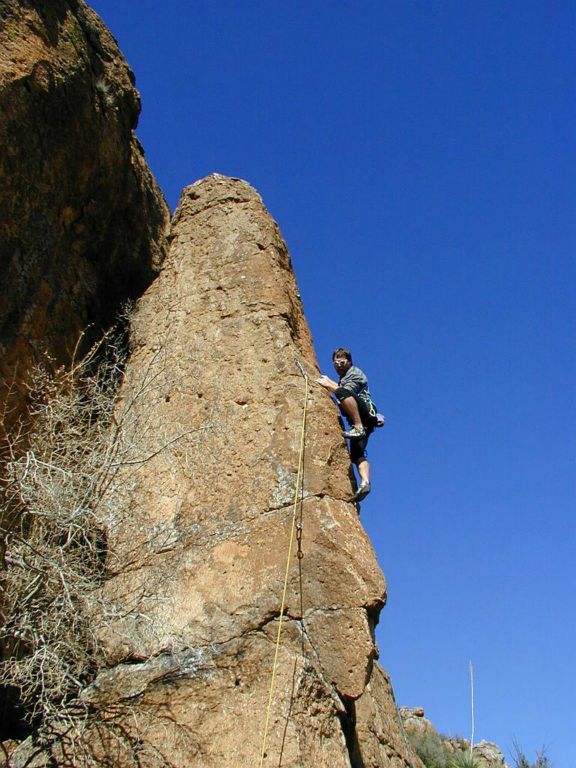 Mike Adams climbing in Queen Creek       