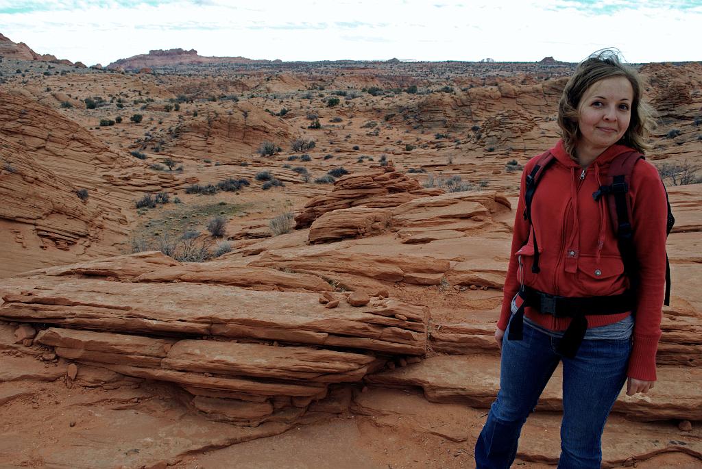 Janel Jasper hiking to the Coyote Buttes