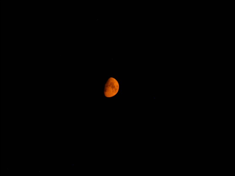 Orange moon from wildland fire. Photo by Janel Macy.
