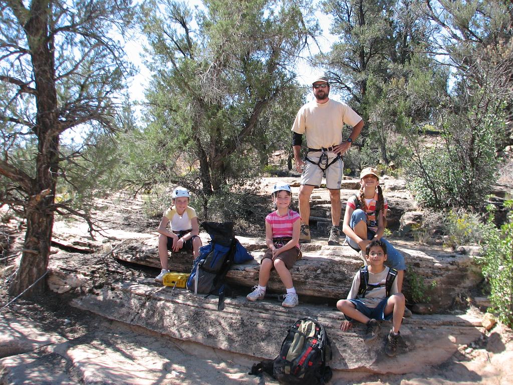 Kyle and kids (Tikka, Carson, Kaylee, and Kenith) at the entrance of Yandee Doodle Canyon.  Photo by Justin Epps