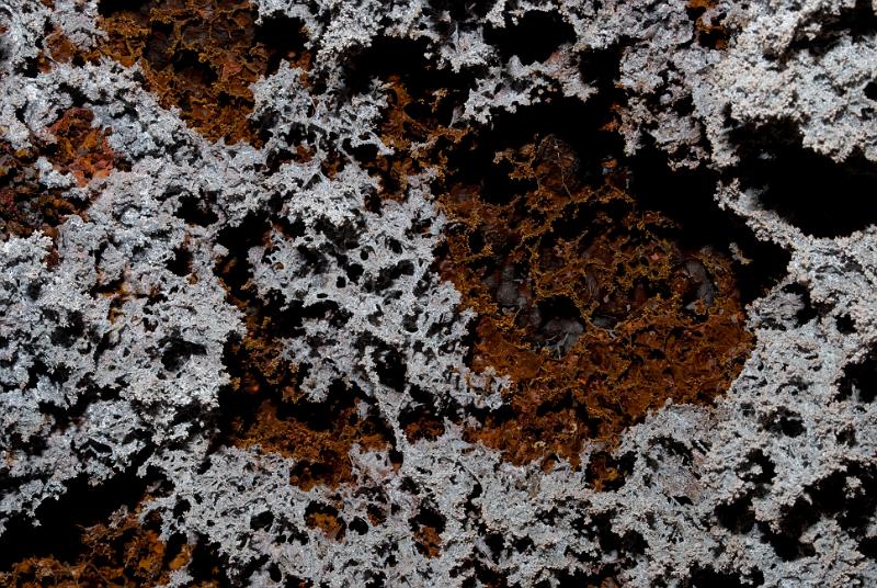 Microbial corrosion residue found throughout the lower levels of Leandras Cave