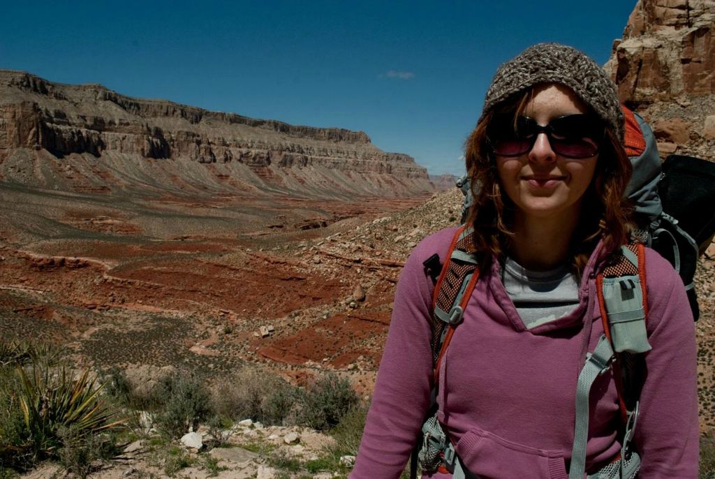 Janel Macy at the start of the hike into Havasu Canyon