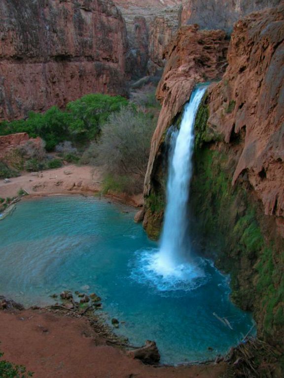 Havasu Falls as seen from the trail.  Photo by Janel Macy.