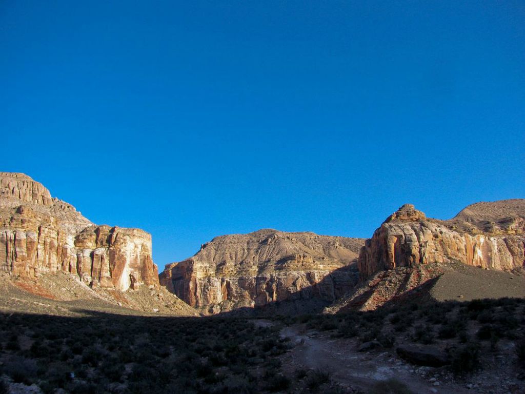 The view of the parking lot from within Havasu Canyon.  Photo by Janel Macy.
