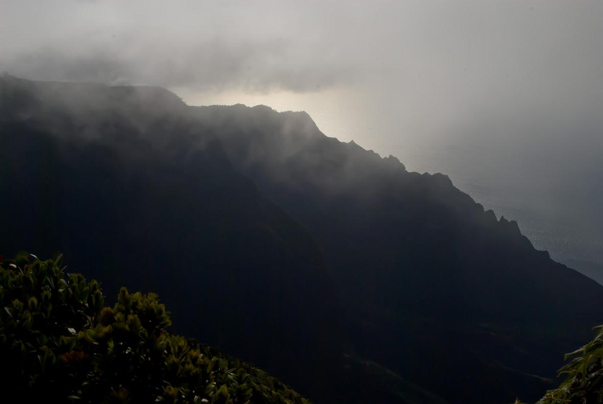 Clouds going into Kalalau Valley