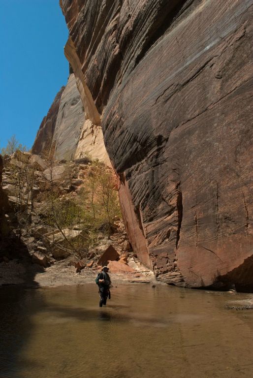Chad Utterback taking advantage of wearing his wetsuit through Mystery Canyon.