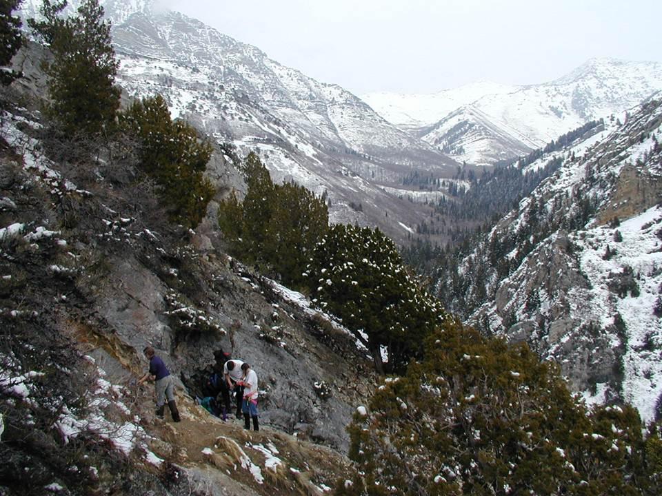 The winter view of Spanish Moss Cave's entrance