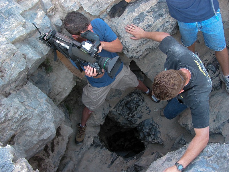 Channel 2 filmed safety message at the entrance of Nutty Putty Cave.
