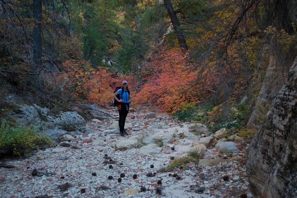 Rachael Keske enjoying the autumn colors after the Right Fork many swims.