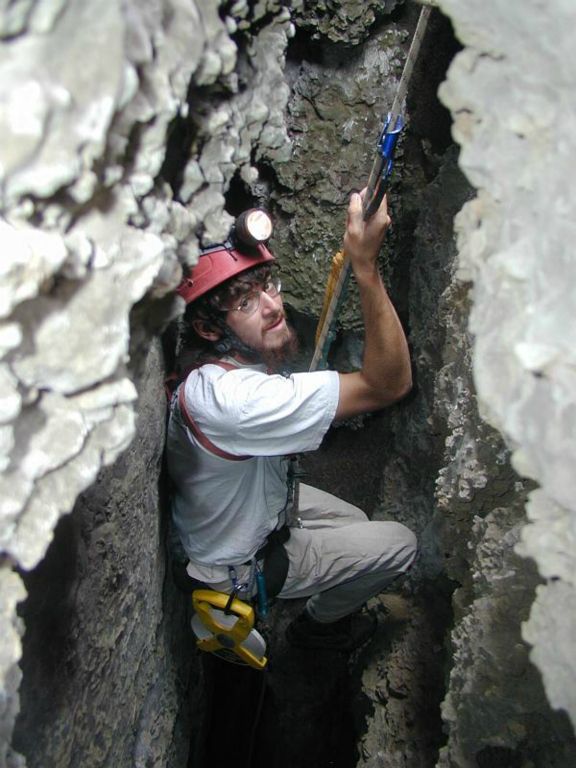 James Hunter exiting Skin and Bones Cave