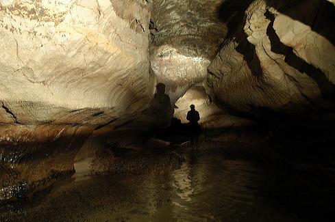 The horizontal passage in the bottom of Main Drain Cave.  Photo by Brandon Kowallis