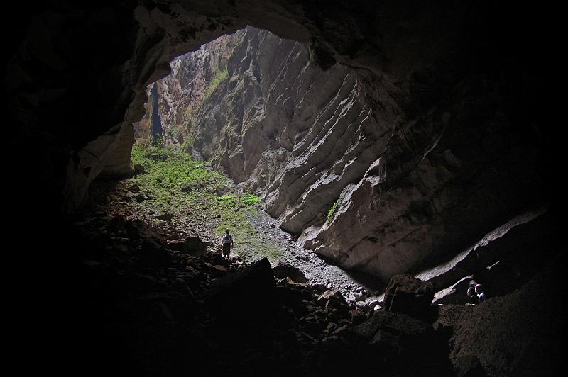 Jack Wood in the entrance to Bee Cave