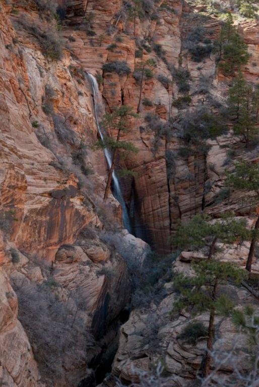 The long 160 ft waterfall in Water Canyon.