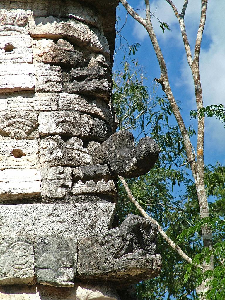 The extended nose carving at Chicken Itza.  Photo by Megan Porter