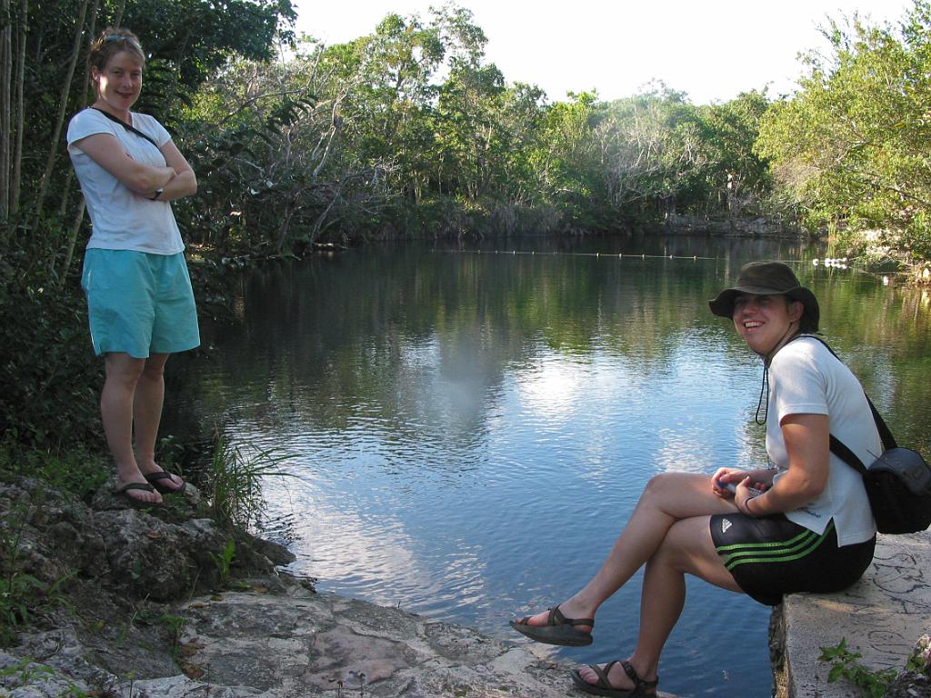 Katherina Dittmar and Megan Porter at the Carwash Cenote
