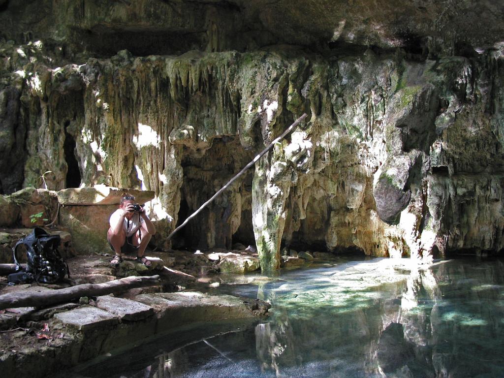 Next we headed to Cenote de Mucuyché.  This cenote was located in an abandoned hacienda  looked after by a caretaker.  Katharina sweet talked him into allowing us to take a look.