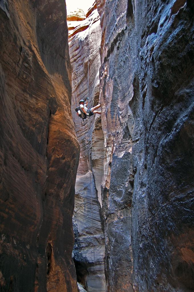 Mark rappeling in Spry Canyon.