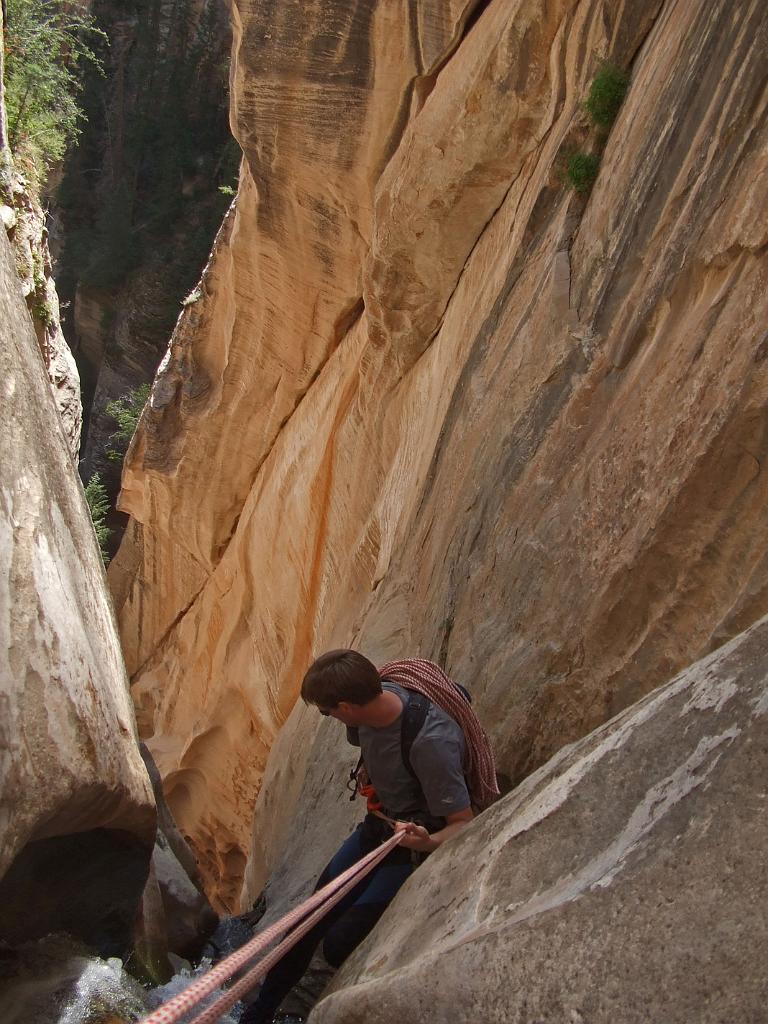 Jon Jasper descending Oak Creek Canyon.  Photo by Tim Barnhart