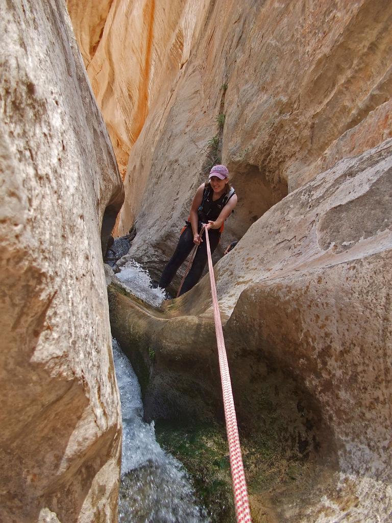 Rachael Keske descending Oak Creek Canyon.  Photo by Tim Barnhart