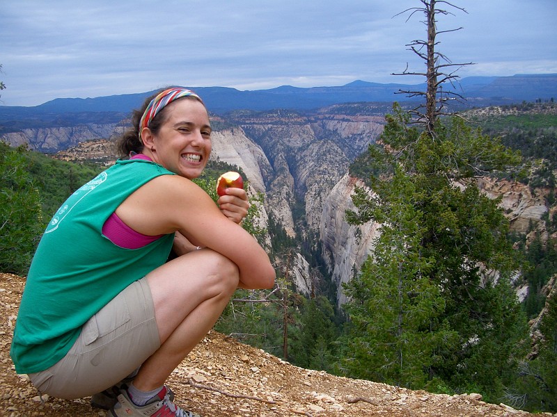 Kate Feller overlooking Mystery Canyon.  Photo by Megan Porter.