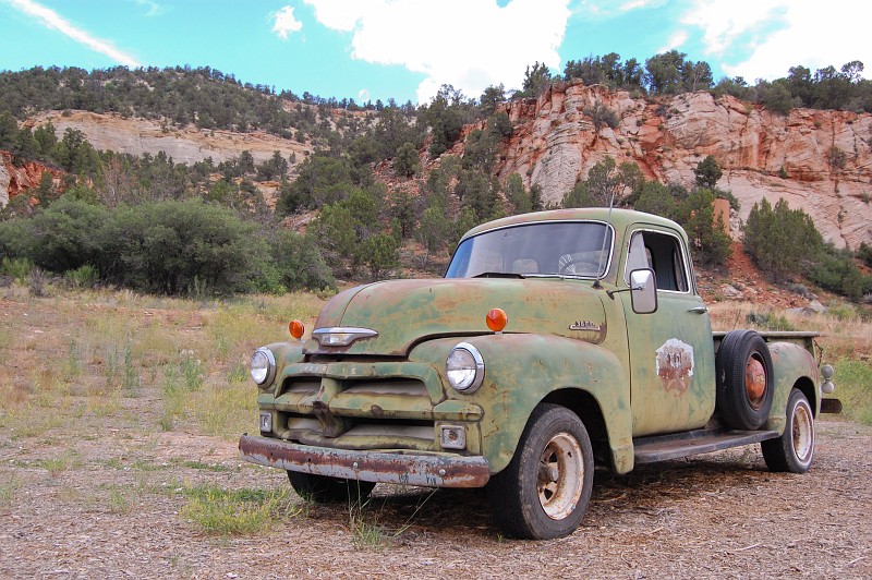 Old truck on abandon near east Zion.  Photo by Janel Macy.